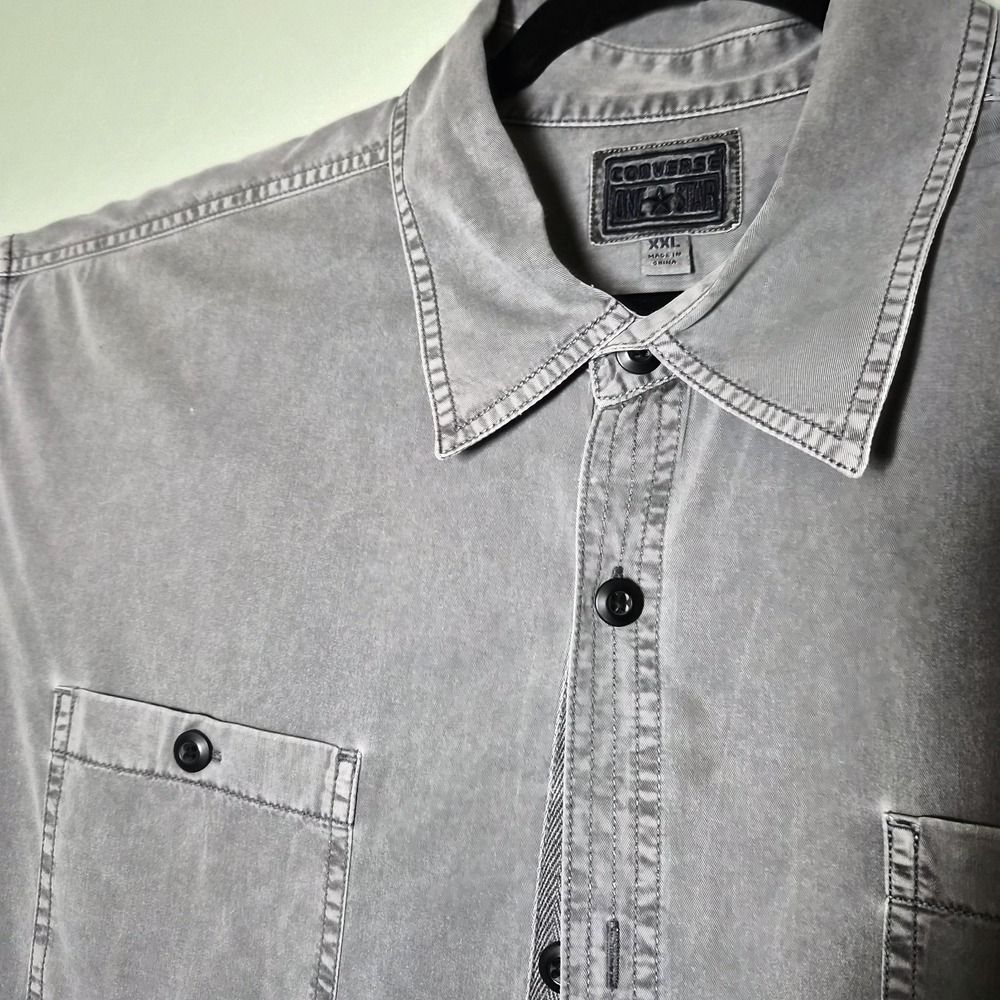 One Star Converse Button Down Chambrey Gray 2XL - Picture 4 of 13